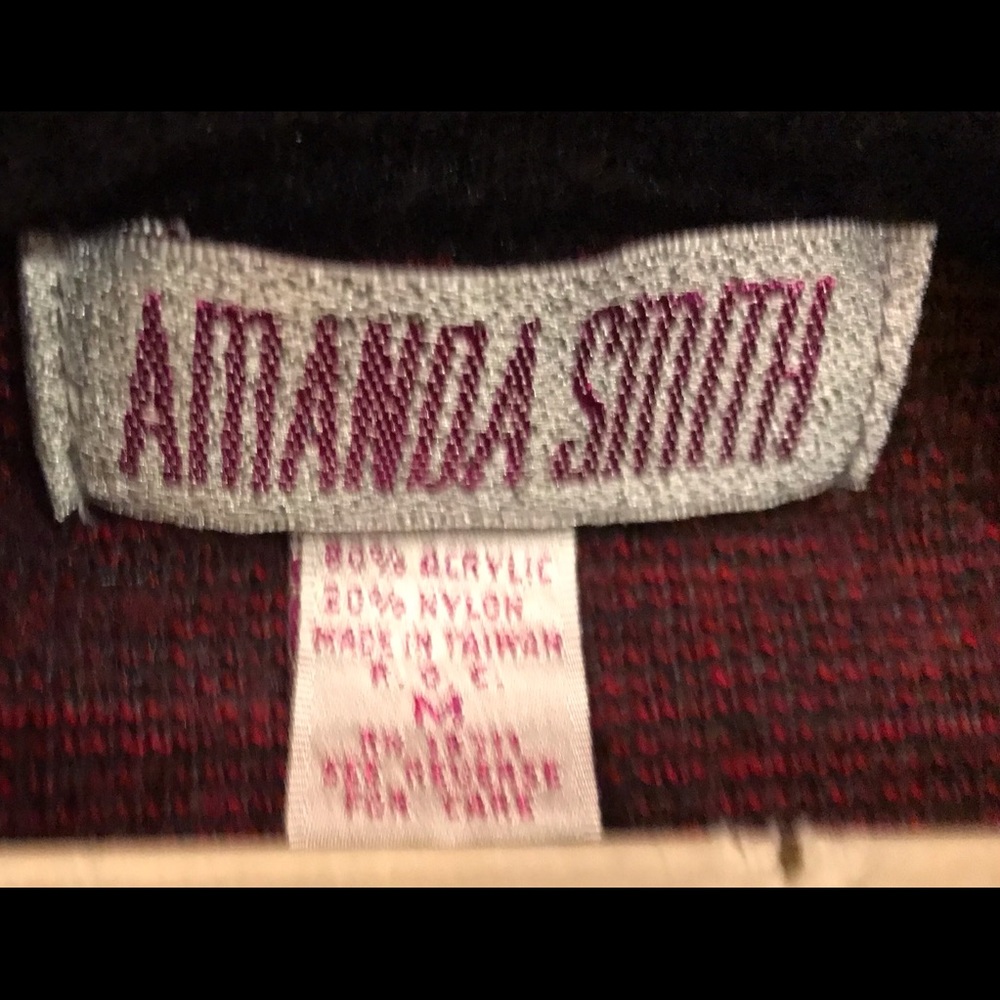 Vintage Amanda Smith Black & Red Abstract Sweater - image 3